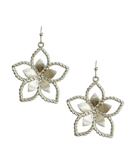 Five Petal Open Flower Earring
