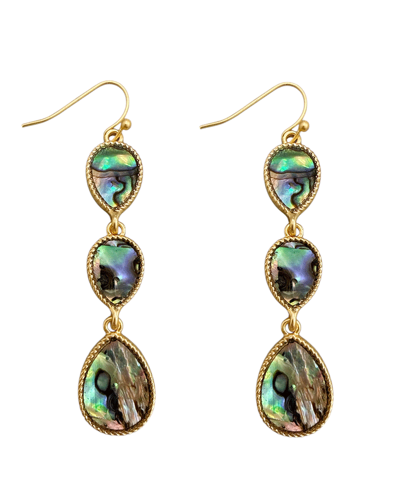Triple Drop Shell Dangle Earring