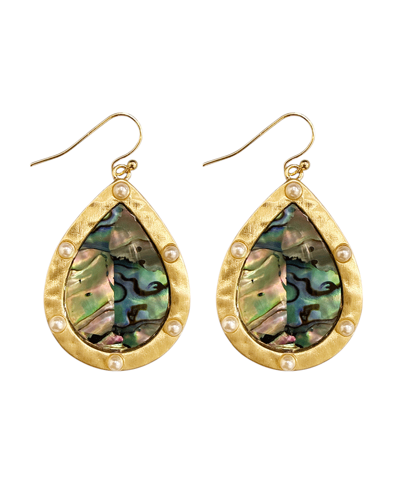 Shell Teardrop Metal Earring