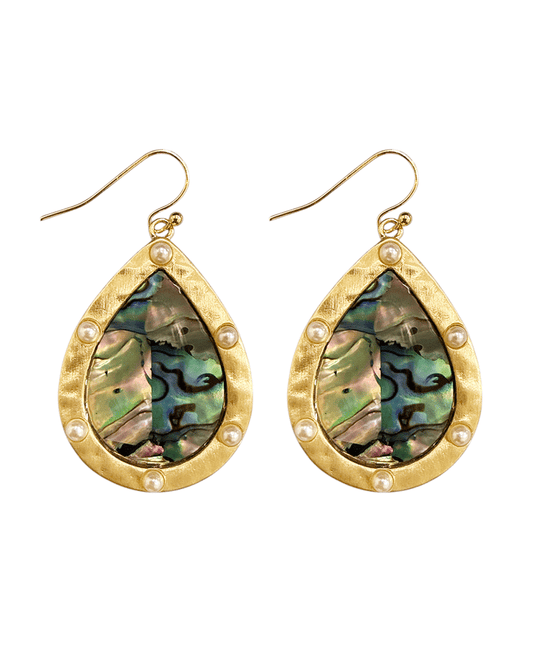 Shell Teardrop Metal Earring