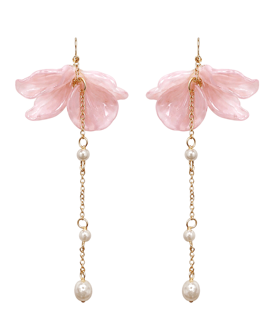 Floral Petals w/ Chain Dangle Earring