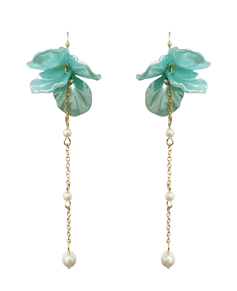 Floral Petals w/ Chain Dangle Earring