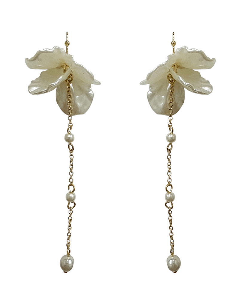 Floral Petals w/ Chain Dangle Earring