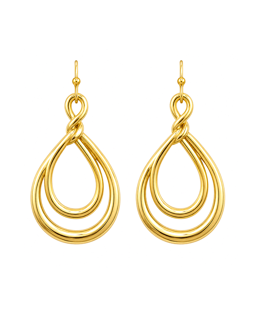 Twisted Infinity Double Teardrop Earring