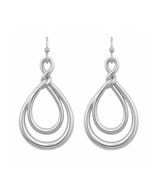 Twisted Infinity Double Teardrop Earring