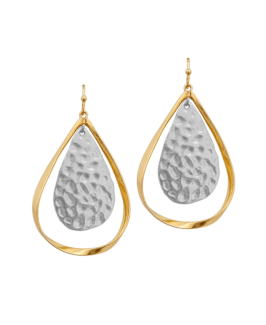 Double Teardrop Dangle Earring