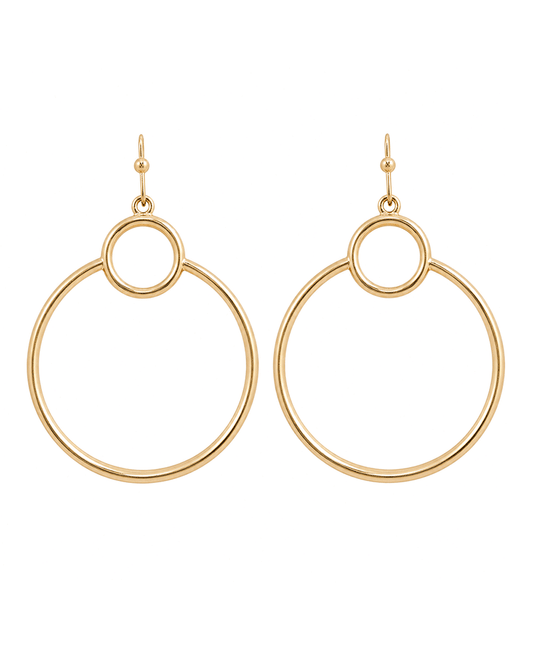 Double Circle Drop Earring