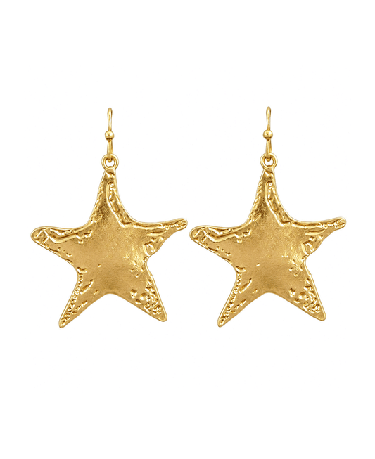 Textured Starfish Dangle Earring
