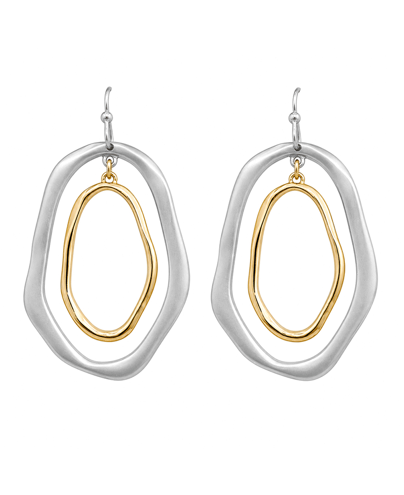 Two Open Oval Shape Earring