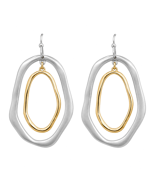 Two Open Oval Shape Earring