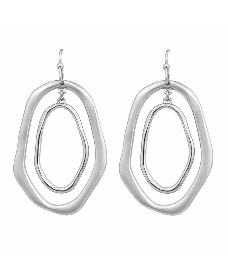 Two Open Oval Shape Earring