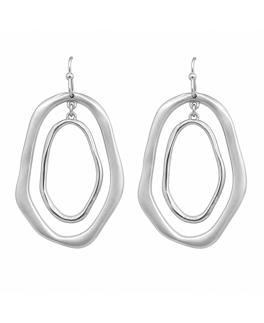 Two Open Oval Shape Earring