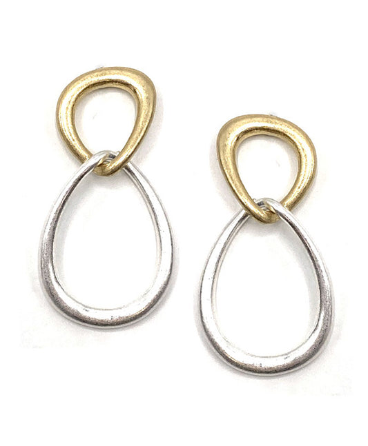 Metal Linked Post Earring