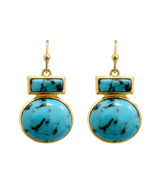 Geometric Tow Tier Layout Earring