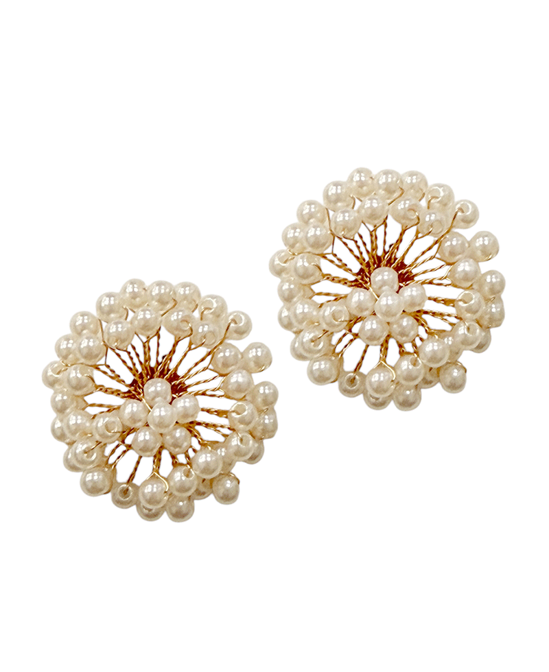 Pearl Cluster Wire Earring
