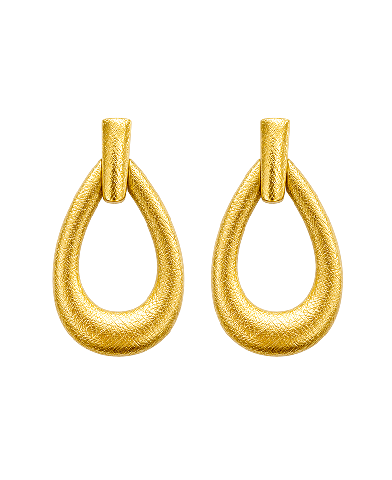 Door Knocker Teardrop Post Earring
