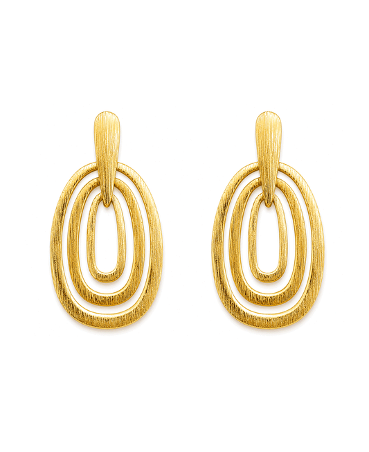 Nesting Metal Ovals Post Earring