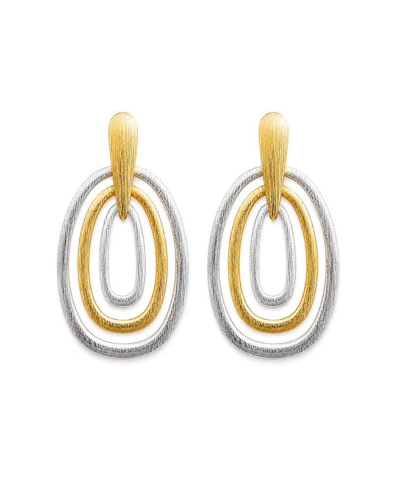Nesting Metal Ovals Post Earring
