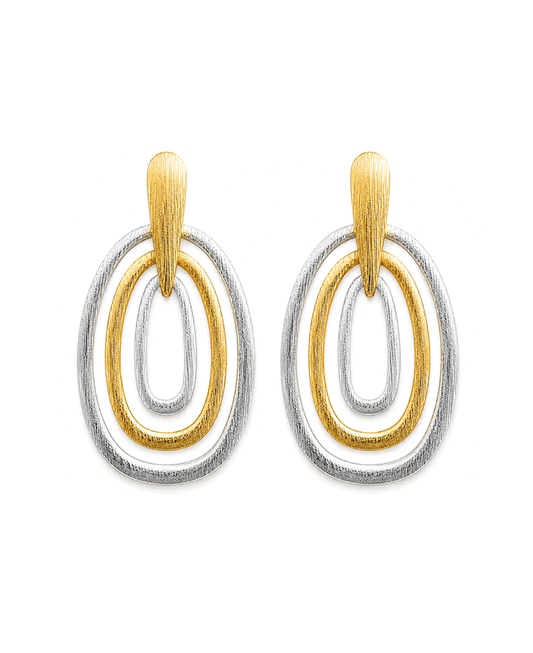 Nesting Metal Ovals Post Earring