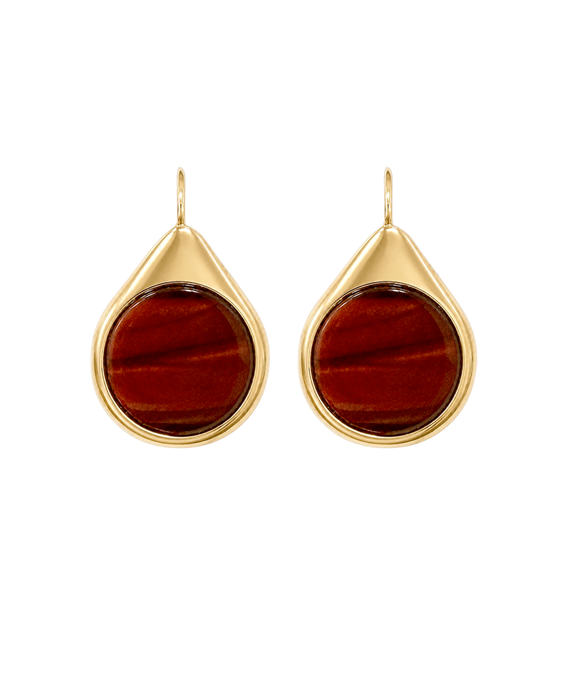 Teardrop Shape w/ Round Cabochon Earring