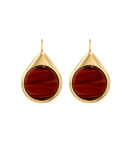 Teardrop Shape w/ Round Cabochon Earring