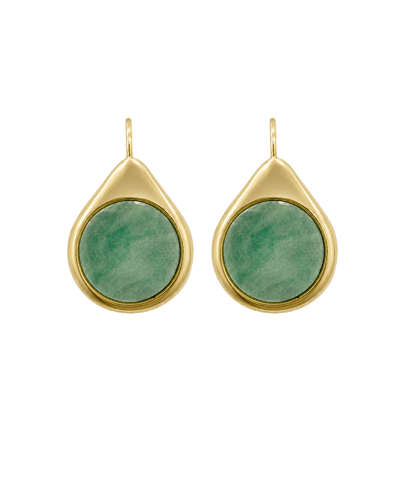 Teardrop Shape w/ Round Cabochon Earring