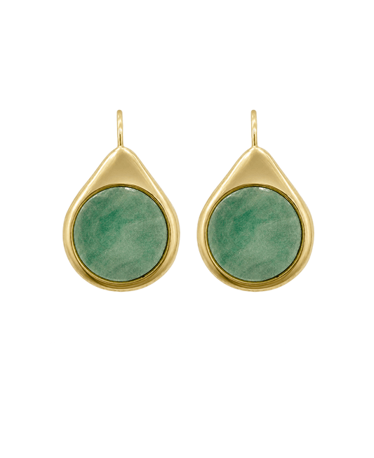 Teardrop Shape w/ Round Cabochon Earring