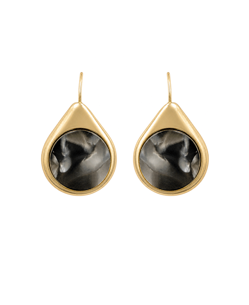 Teardrop Shape w/ Round Cabochon Earring