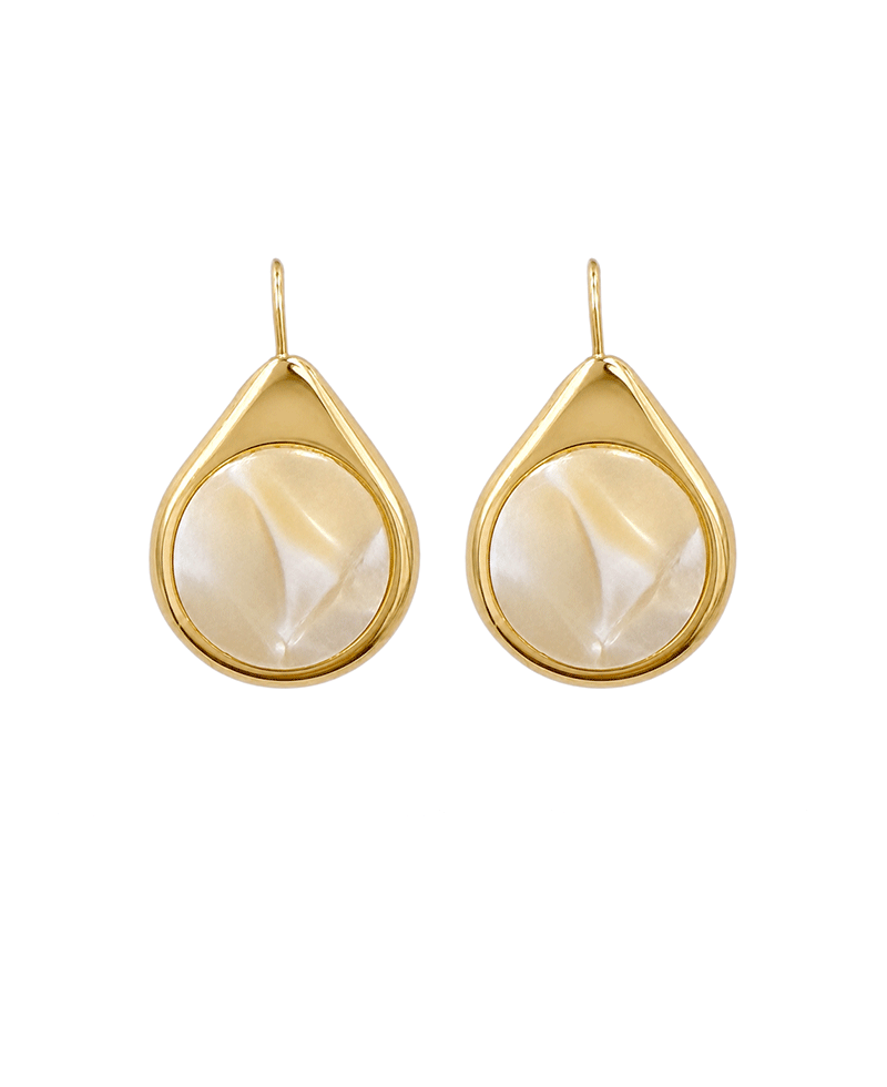 Teardrop Shape w/ Round Cabochon Earring