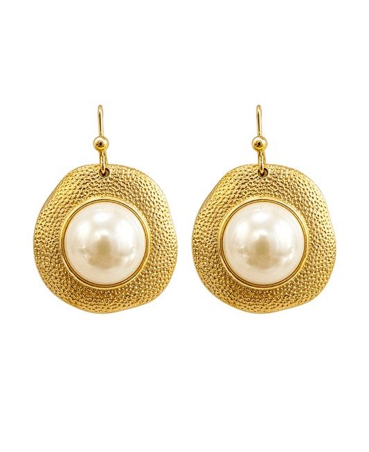 Textured Pearl Drop Earring