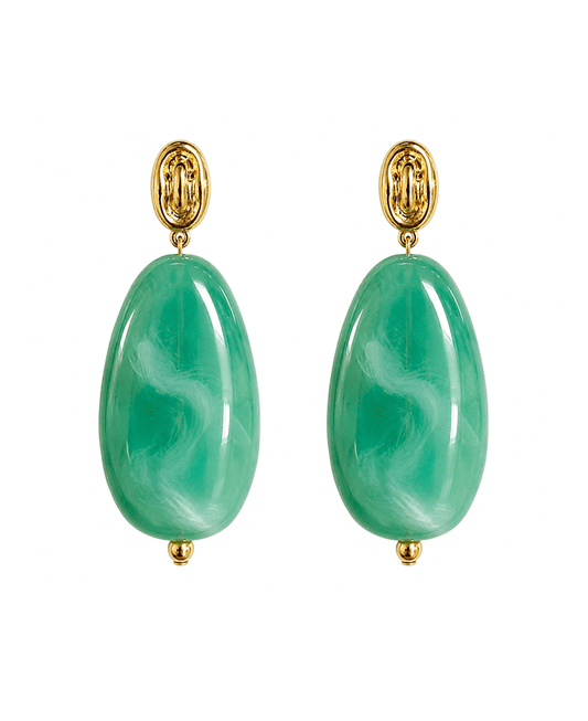 Marbled Resin Oval Earring