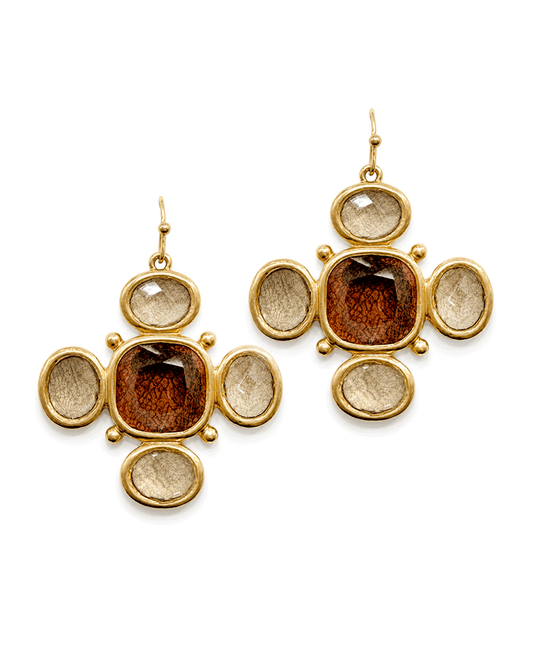 Byzantine Cross Shape Earring