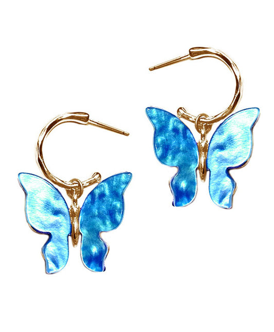 Butterfly Hoop Earring