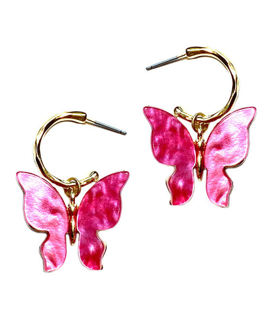 Butterfly Hoop Earring