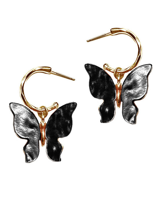 Butterfly Hoop Earring