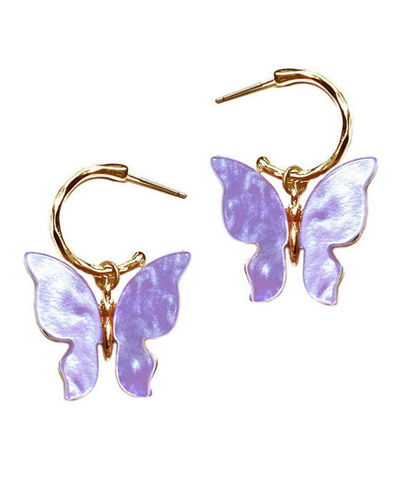 Butterfly Hoop Earring