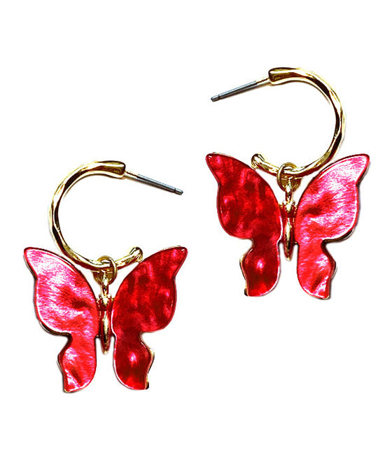 Butterfly Hoop Earring