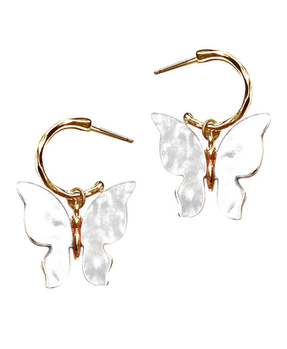 Butterfly Hoop Earring