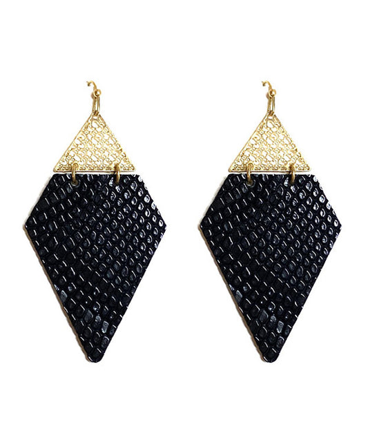 Animal Print Leather & Meal Earring