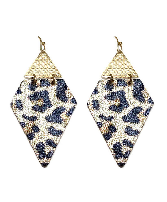 Animal Print Leather & Meal Earring
