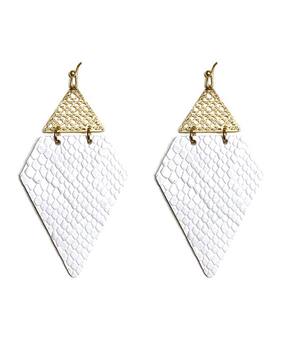 Animal Print Leather & Meal Earring