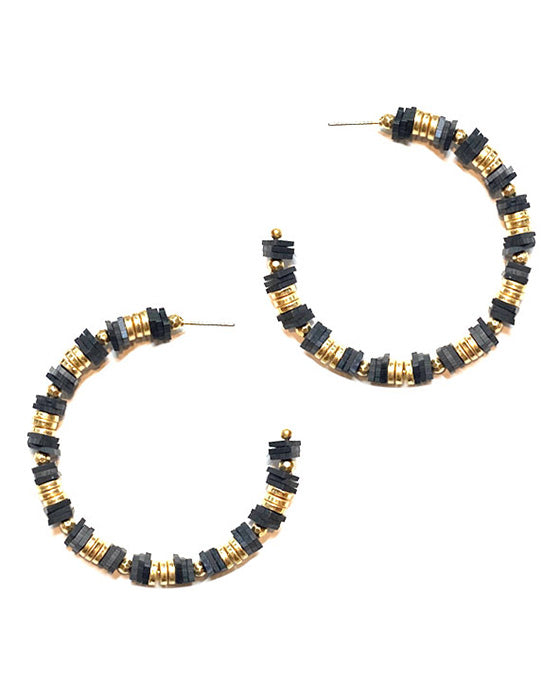 Multi Bead Hoop Earring