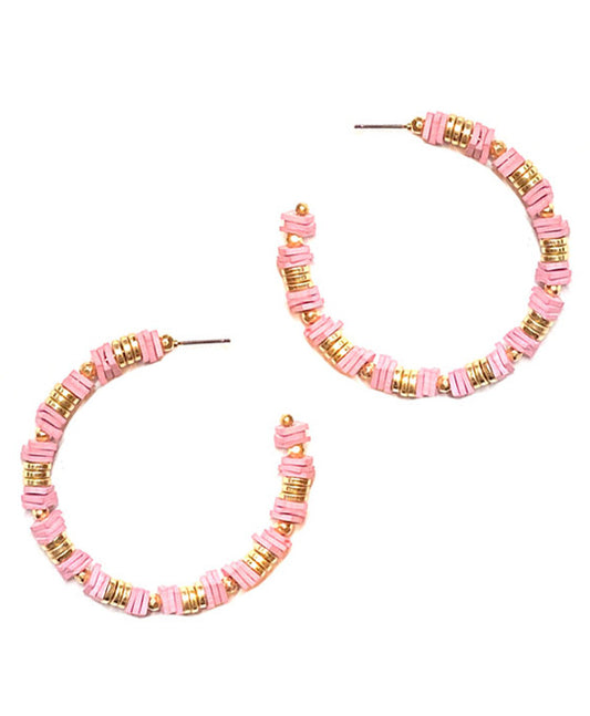 Multi Bead Hoop Earring