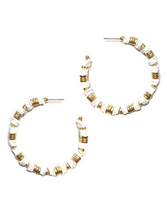 Multi Bead Hoop Earring