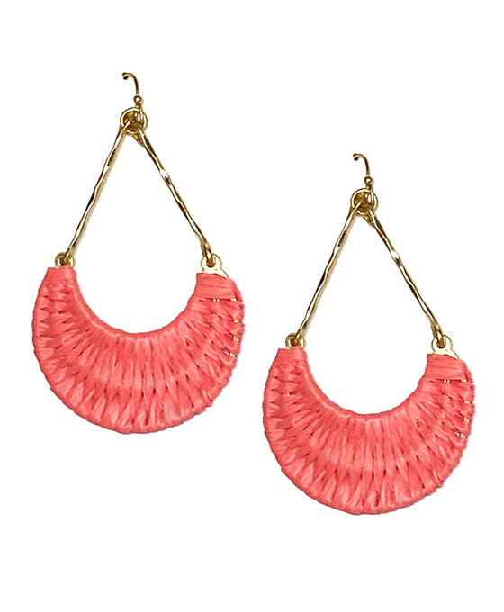 Raffia w/ Metal Earring