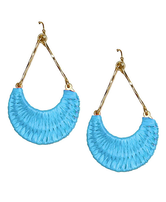 Raffia w/ Metal Earring