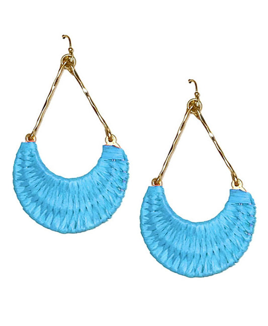 Raffia w/ Metal Earring