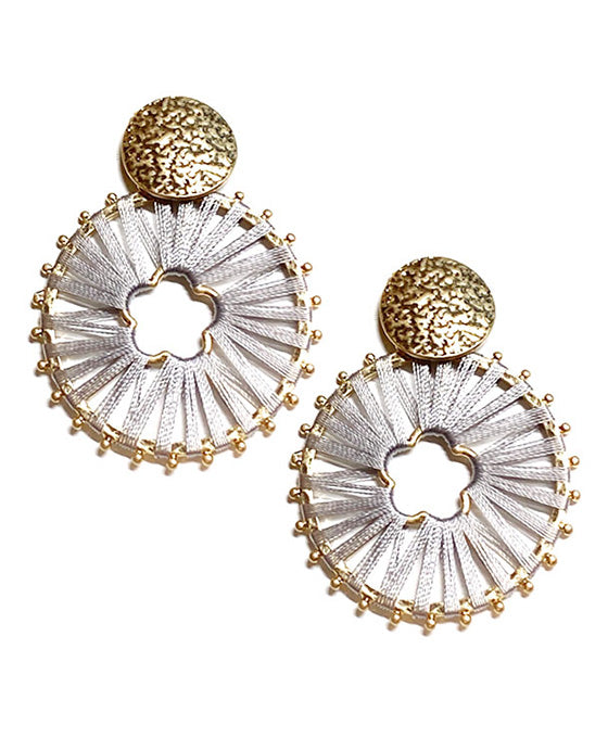 Wrapped Metal Round Post Earring