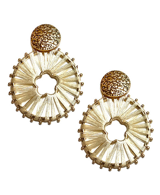Wrapped Metal Round Post Earring