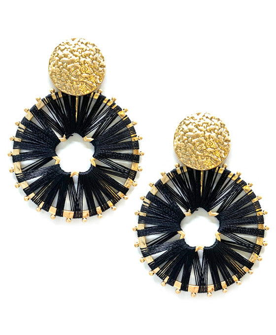 Wrapped Metal Round Post Earring